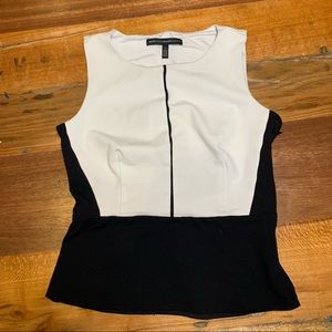 White House | Black Market Sleeveless Geometric Tailored Blouse